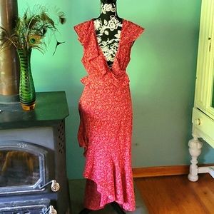 High low wrap dress